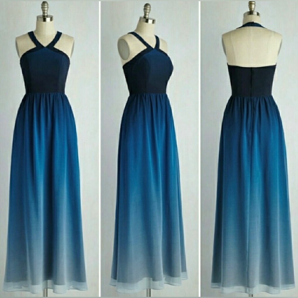 XL Modcloth Blue Ombré Dress